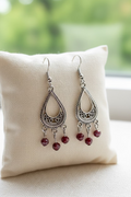 Red Crystal Boho Earrings