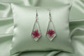 Pressed Pink Flower Resin Earrings – Handmade Botanical Jewelry