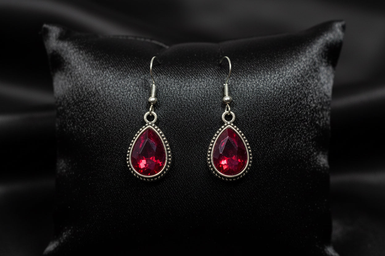 Pink Teardrop Earrings – Delicate Dangle Jewelry for Women